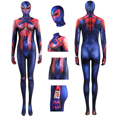 Female Spiderman 2099 Cosplay Costume Miguel O'Hara Spandex Bodysuit