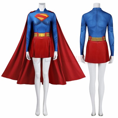 Female Superhero Legacy Cosplay Costume Kara Zor-El Spandex Bodysuit