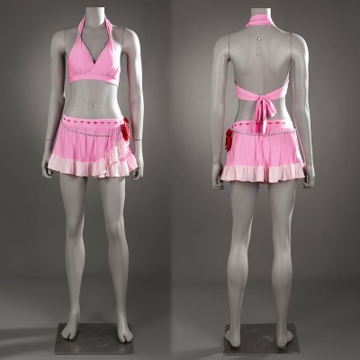 Final Fantasy VII Aerith Gainsborough Cosplay Costumes Pink Swimsuit