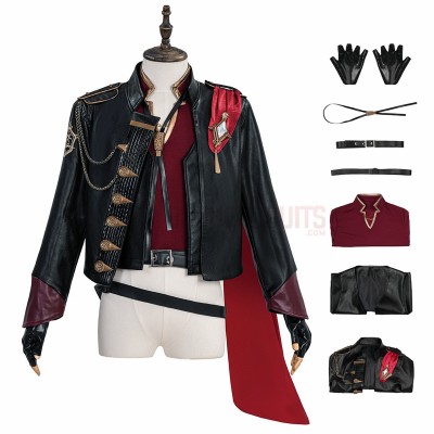 Final Fantasy XIV Cosplay Costumes Seneschal Prince Attire Red Top Level Suits