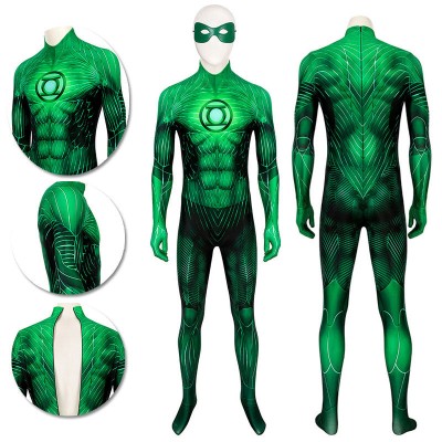 Green Lantern Hal Jordan Cosplay Costume Detail Printed Suit