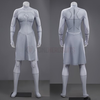 Invincible Anissa Cosplay Costumes White HD Printed Jumpsuit
