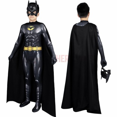 Kids Bruce Wayne Cosplay Costumes Michael Keaton Halloween Suit