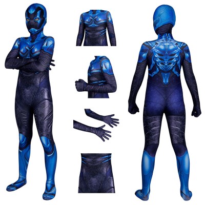 Kids Blue Beetle Cosplay Costumes Jaime Reyes Halloween Suit