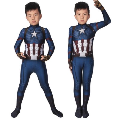 Christmas Gifts For Kids Captain America Endgame Cosplay Costume Children Spandex Cosplay Suit