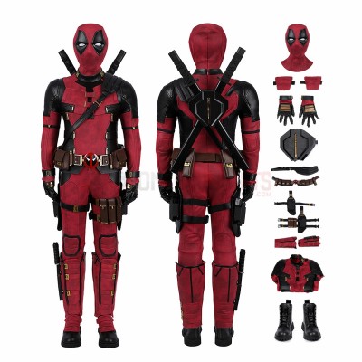 Kids Deadpool 3 Cosplay Costumes Wade Wilson Leather Edition Halloween Suits