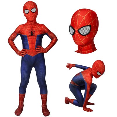 Kids Spider-man Suit Into The Spider-Verse Peter Parker Cosplay Costumes For Children