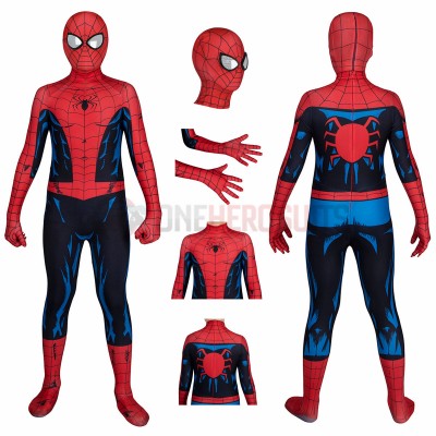 Kids Spiderman PS5 Cosplay Costumes Vintage Comic Book Halloween Suit