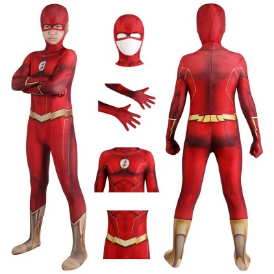 Kids Barry Allen S8 Cosplay Costumes Barry Allen Halloween Suit