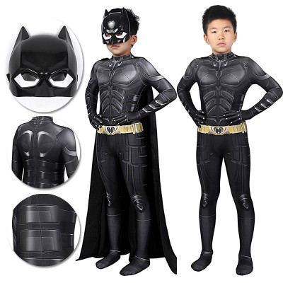 Kids Bruce Wayne Cosplay Suit The Dark Knight Rises Spandex BodySuit