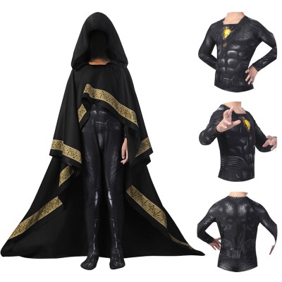 Kids Black Adam Cosplay Costumes Halloween BodySuit
