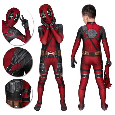 Kids Deadpool Cosplay Suit 3D Printed Spandex Deadpool Suit For Children