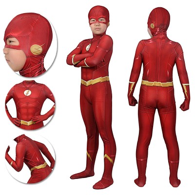 Kids Barry Allen Season 5 Cosplay Suit Barry Allen Spandex BodySuit