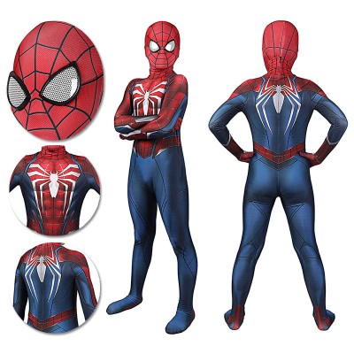 Kids Spider-man 2 Cosplay Suit ps5 peter Parker Spandex BodySuit