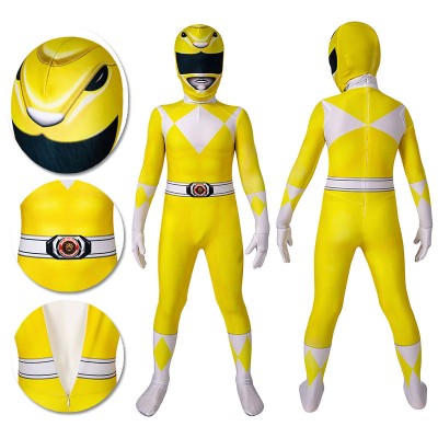 Kids Yellow Power Ranger Cosplay Suit Gifts for Children