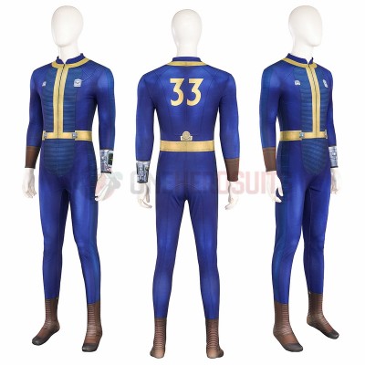 Male 33 TV Cosplay Costumes Blue Jumpsuits