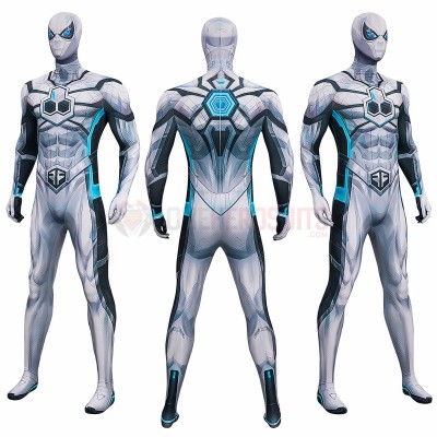 Marvel Rivals Spider-Man Future Foundation Cosplay Costumes White HD Printed Jumpsuit