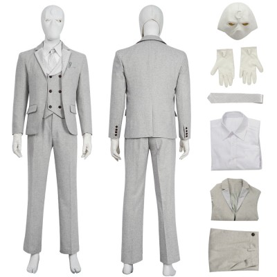 Moon Knight Cosplay Costumes Mr Knight White Suits With Mask