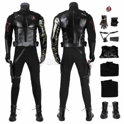 New Avengers Winter Soldier Cosplay Costume Bucky Barnes Black Suit