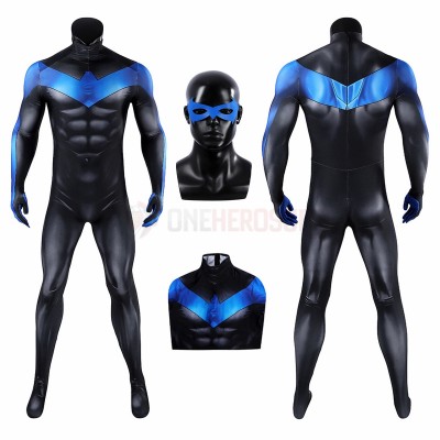 Nightwing Cosplay Costume Dick Grayson Comic Edition Spandex Bodysuit