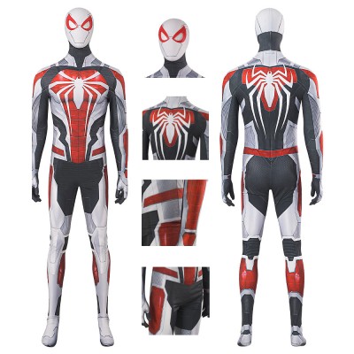 PS4 Spiderman Cosplay Costumes The Armored Advanced White Jumpsuits