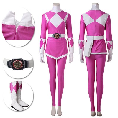 Pterosaur Pink Ranger Cosplay Costume Mighty Morphin Power Rangers Suit