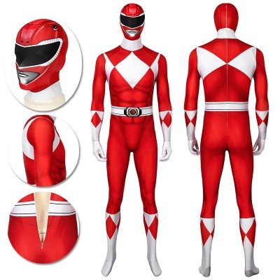 Red Power Ranger Cosplay Suit Classic Red Spandex Power Rangers Costumes