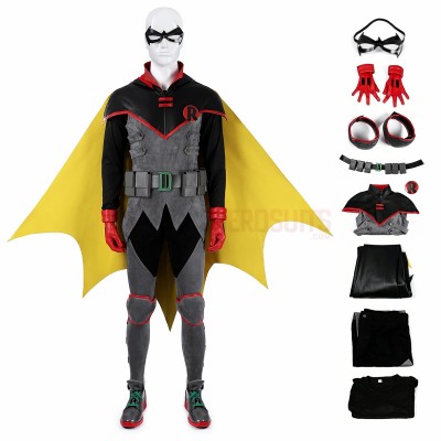 Robin Cosplay Costume Damian Wayne Gray Suit