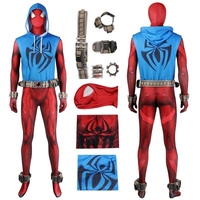 Scarlet Spider Cosplay Costume Ben Reilly Spandex Bodysuit