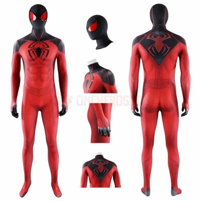 Scarlet Spider Cosplay Costume Spider-Man Red Suit Gifts for Male