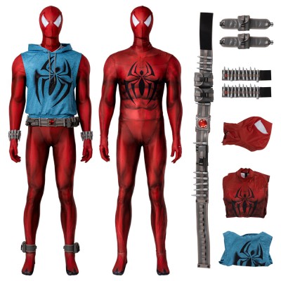 Scarlet Spider Cosplay Costumes Spider-Man Jumpsuit with Vest