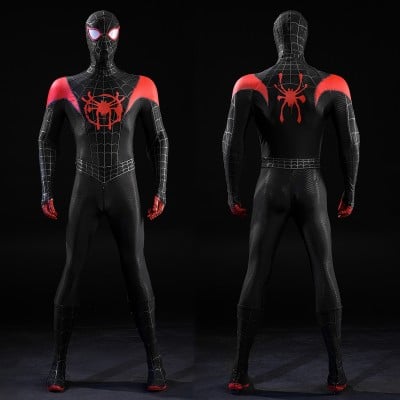 Spider-Man Into the Spider Verse Cosplay Costumes Miles Morales Top Level Suits