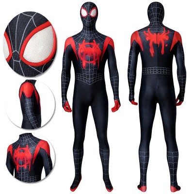 Spider-Man Into the Spider-Verse Miles Morales Cosplay Costume HD Printed Jumpsuits
