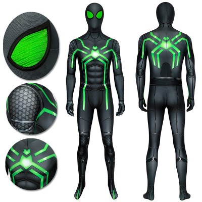 Spider-man Spandex Suit PS4 Stealth Big Time Green Bodysuit