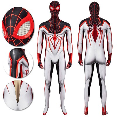 Spider-man Tracksuit Spiderman Miles Morales White Cosplay Suit