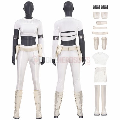 Star Wars Episode II Cosplay Costumes Padme Amidala Top Level White Short Suits