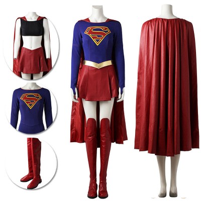 Kara Zor-E Cosplay Costume Female Classic Red Kara Zor-E Suit