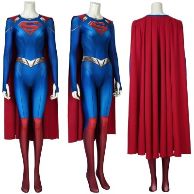 Kara Zor-E Season 5 Cosplay Costume Kara Zor-El 3D Printed Bodysuit With Cloak