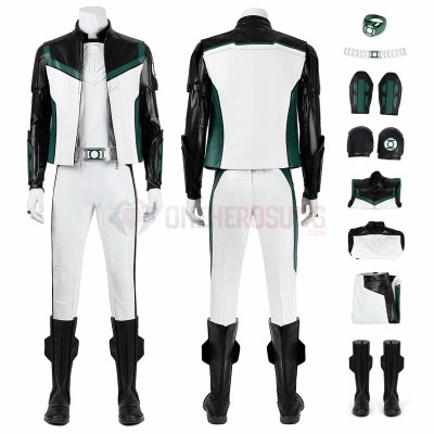Superhero Clark Kent Legacy Cosplay Costume Green Lantern Leather Suit