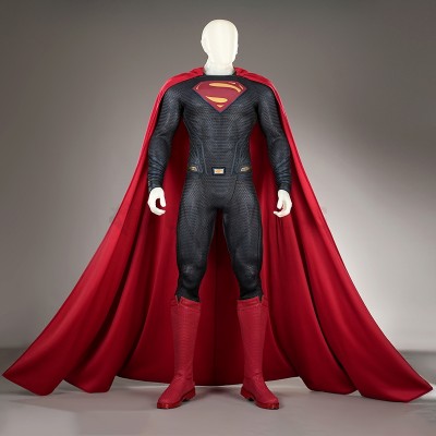 Superhero Steel Clark Kent Dark Blue Cosplay Costumes Halloween Male Suits