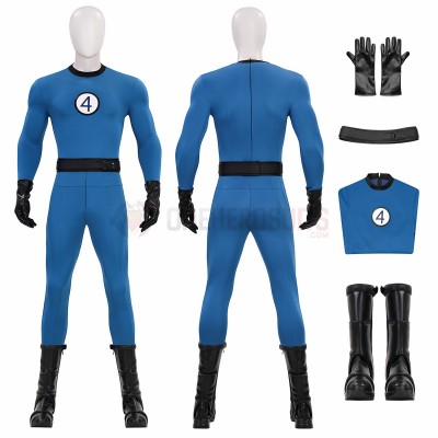 The Fantastic Four First Steps Cosplay Costumes Blue Classic Suits