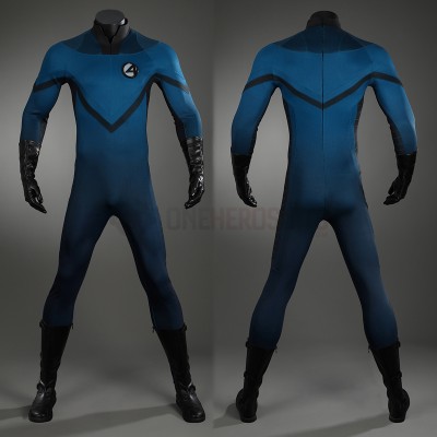 The Fantastic Four Navy Cosplay Costume Human Torch Suit