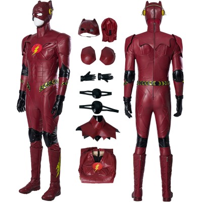 Barry Allen 2023 Cosplay Costumes Red Leather Battle Suit