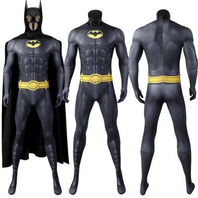 Barry Allen Bruce Wayne Cosplay Costume Spandex Bodysuit Keaton Edition