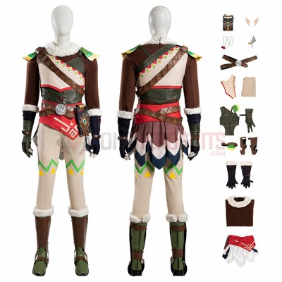 The Legend of Zelda BOTW Cosplay Costumes Link Snowquill Set Top Level Suits