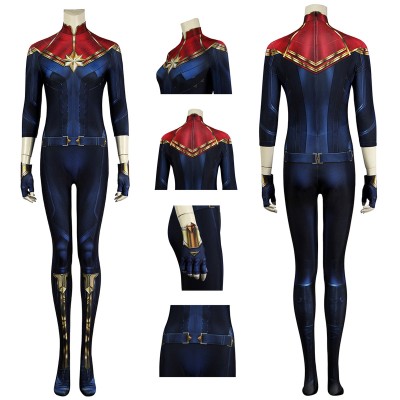 The Marvels Captain Marvel Cosplay Costume Carol Danvers Spandex Bodysuit