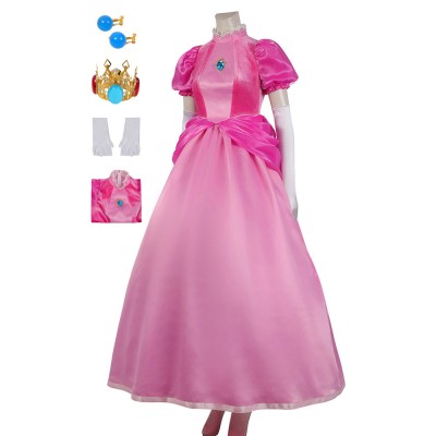 The Super Mario Bros. Movie Cosplay Costumes Princess Peach Dress