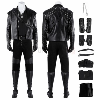 The Witcher Season 5 Cosplay Costume Geralt Black Suit
