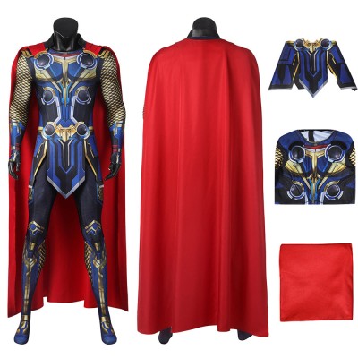Thor Love And Thunder Cosplay Costume 3D Printed Jumpsuits With Cloak