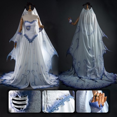 Tim Burton's Corpse Bride Cosplay Costumes Emily Dress